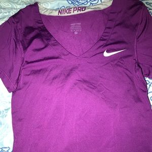 Nike Pro Compression V neck shirt.